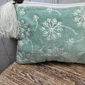 Light Blue Velvet Pouch Dandelion Spring Bag Makeup Bag Coin Pouch NEW FAST SHIP